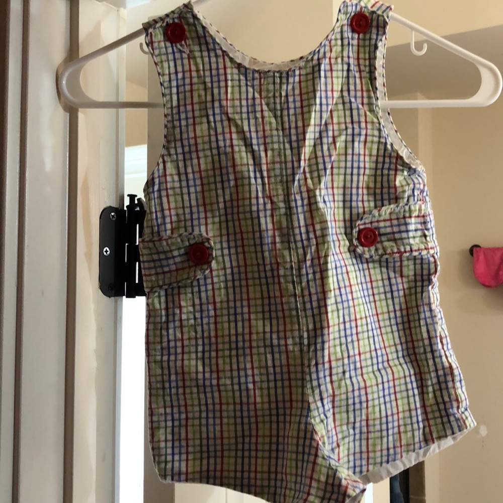 Lime green gingham jumper 2t